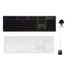 로지텍 G512 RGB 기계식 게이밍 유선 일반형 키보드 + 한글 키스킨 + 청소솔 세트, 블랙, Y-U0034, 갈축