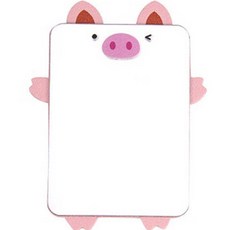 블루마켓 캐릭터 부착형 포켓 핸드폰 거울 지갑, 1개, 돼지