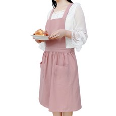 MA 패브릭 베이직 앞치마 TYPE2, 핑크, 1개