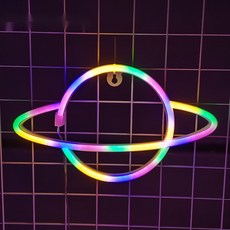 마켓피아 LED 인테리어 네온 무드등, 08 행성 무지개