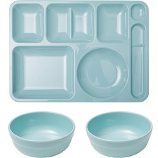 식판의고수 한식 식판 + 한식볼 2p 세트, 에메랄드 민트, 1세트