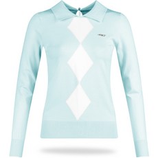 430 Golf Lux Golf 女式菱格紋長袖針織高爾夫襯衫 LB3S606W