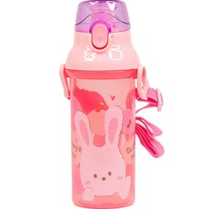 릴팡 앵커 원터치 어깨끈 물통, 스노우래빗, 480ml, 1개