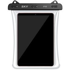 스카이 웰 IPX8 4중 잠금 다목적 아이패드 태블릿 프리미엄 터치 방수팩 + 목걸이 세트, 블랙, 1개