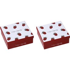 마켓감성 딸기 선물 상자 소형, 혼합색상, 2개