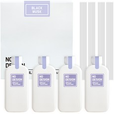 노디자인 디퓨저 150m x 4p + 리드스틱 20p 세트, 블랙머스크, 150ml