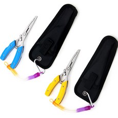 多功能鉗子2件套（藍+黃）/釣魚用品釣魚鉗壓線鉗魚鉗Landing Grip Lip Grip Fishing Tongs, 1 藍色 + 1 黃色