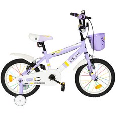 옐로우콘 아동용 데크 16형 네발 보조 바퀴 자전거, 퍼플, 110cm