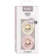 BIBS BOHEME 고무 쪽쪽이 기프트 2종 세트, 2단계(6~18개월), 아이보리, 블러썸, 1세트