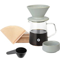 칼딘 핸드드립 심플 패키지 CG-D01F, 드립서버 + 드리퍼 파우더블루 + 드립필터 50p + 계량스푼, 500ml, 1세트
