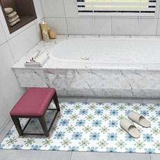 방콕연구소 싱크대 욕실 주방 타일 현관 바닥 시트지 DD016 10p, 9 블루 + 그린 + 화이트