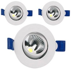 LED 다운라이트 2인치 COB 6W 집중형 고와트 직회전 매입등 플리커프리 매립등, 주광색(화이트), 1개