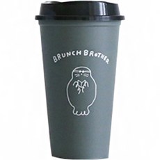 로마네 Brunch Brother 리유저블 텀블러, 블랙, 473ml