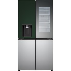[색상선택형] LG전자 오브제 디오스 노크온 얼음 정수기 냉장고 방문설치, 오브제컬렉션 그린 + 실버, W824SGS472S