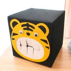 이지펠트 DIY 동물 얼굴 궁금이 비밀 뽑기상자, 검정(호랑이), 1개