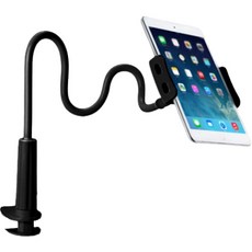 12圓形夾式攜帶型平板電腦支架, 黑色, 1個