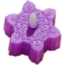 Mystick雪花色彩LED蠟燭, 紫色