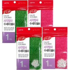 롯데이라이프 사각 망사 수세미 랜덤발송, 1개입, 4개