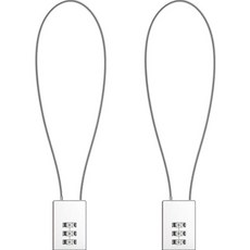 트래블큐브 스퀘어 스테인레스 코팅 롱케이블 3다이얼 자물쇠 그레이 50cm, 2개