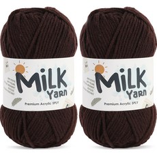 니뜨 밀크얀 뜨개실 50g, 16다크브라운, 2개 16다크브라운, 2개