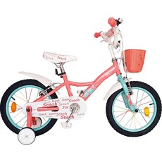 옐로우콘 어린이 스티치 네발 보조바퀴 자전거, 핑크, 110cm
