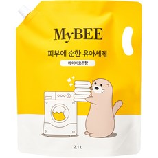 마이비 피부에 순한 유아세제 베이비코튼향 리필, 2100ml, 1개