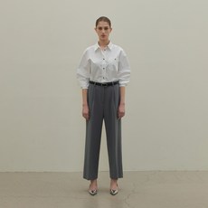 나인 여성용 시그니처 턱 와이드 팬츠 PT-5457