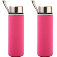 뷰레이터닷컴 베이크 무지 물병가방 550ml, 핑크, 2개