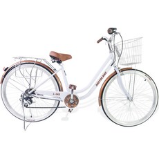 닥터바이크 2024년형 시마노 7단 스틸 프레임 생활용 자전거 60.96cm L-24S, 화이트, 155cm