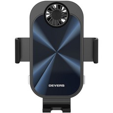 디버스 프리즘 스틸 냉각 쿨러 15W 차량용 송풍구 대시보드 고속 무선충전 거치대 DVS-PSQ360W-BK, 블랙