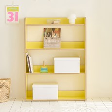 아이엔지홈 아동용 토리 마이토이 교구장 DIY 책장 4단, 옐로우
