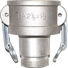 원커플링 소방아답타 65A 캄록 64mm + 40A 소방겉나사 38mm, 1개