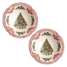 존슨브라더스 크리스마스 트리 시리즈 스몰볼 15cm, 레드, 2개