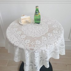 제이에스맘 레이스 미니 테이블보, 화이트, 60 x 60 cm