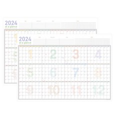 普通 2024 年每月海報日曆, 混色, 2個