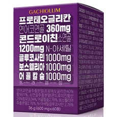 가치올림 프로테오글리칸 연어코연골 콘드로이친 소연골 N-아세틸 글루코사민 보스웰리아 어골칼슘 프라임 정, 60정, 36g, 1개
