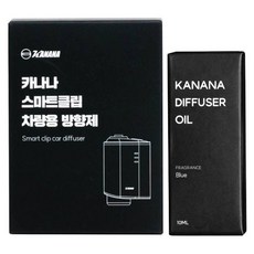 카나나 스마트클립 차량용 디퓨져 실버 + 오일 10ml 세트, 블루향, 1세트