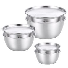 리본제이 뉴 미니 304 스텐 계량볼 200ml + 400ml + 600ml + 트레이 3종 세트