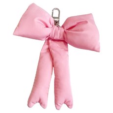 메르시밴드 패딩 리본 키링, 핑크, 1개