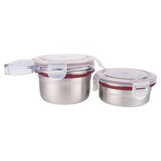 STENLOCK 史丹利 韓國製造經典附蓋磨泥盒 3號 圓形+4號 圓形組, 銀色，透明, 1組