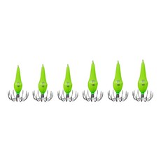 카즈미 쭈킬 2 봉돌 낚시바늘 10호 + 12호 2p + 15호 2p + 18호 세트 형광 그린 야광, 1세트