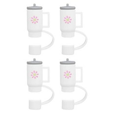 블럭마트 텀블러 캡 먼지커버, 화이트, 4개