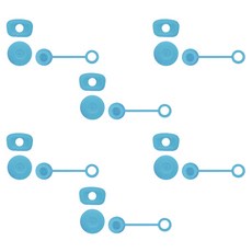 블럭마트 텀블러 물샘방지 실리콘마개 3종, 블루, 6세트