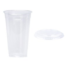 동아팩키지 투명 PET 아이스컵 470ml + 평뚜껑 세트, 100세트