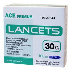 에이스 프리미엄 란셋 30G, 1개, 100개입
