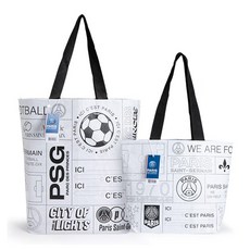paris saint germain 可重複使用肩背購物袋 2件組, 白色