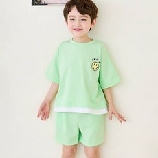 베베쥬 아동용 네온 블록 스마일 상하복 세트