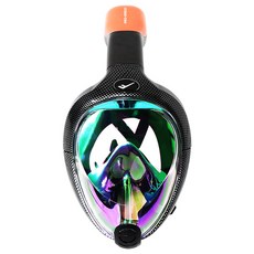 PRO-SPECS 鏡面塗層全臉浮潛套裝, 黑色