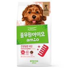 아미오 강아지 전연령용 건강담은 식단 피부 모질케어 건식사료, 연어, 6.4kg, 1개 - 강아지모질사료피부연어