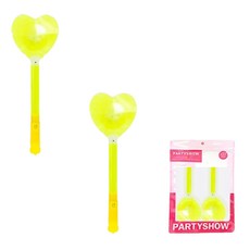 PARTYSHOW LED愛心夜光棒 2入, 1個, 黃色